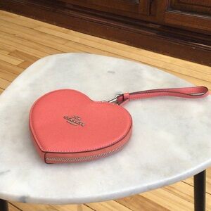 Coach Coral Heart Wristlet